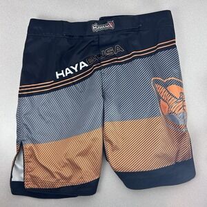 Hayabusa Shorts Mens 38 Black Gray Striped Fighting MMA UFC Kickboxing Grappling
